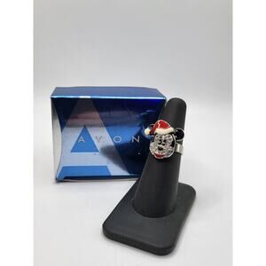NOS Disney Mickey Mouse Santa Hat Ring Avon Adjustable with Box